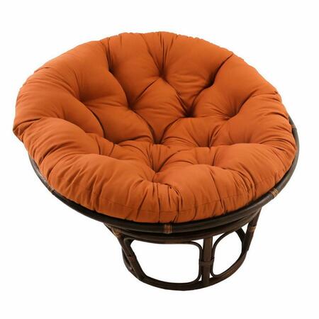 INTERNATIONAL CARAVAN 42 in. Rattan Papasan Chair with Solid Twill Cushion, Spice 3312-TW-SP